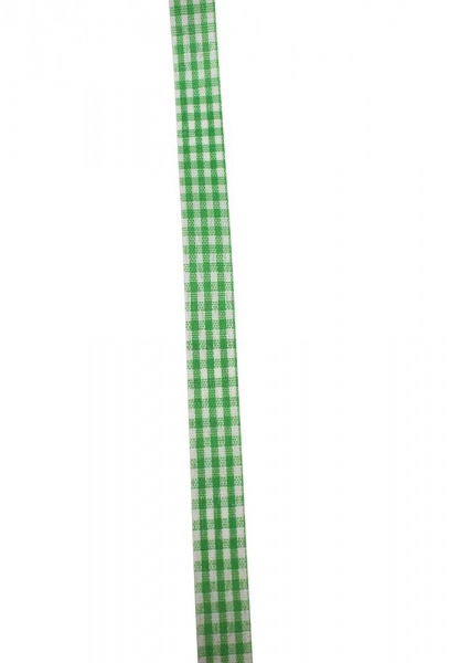 Geschenkband grün/weiss kariert 12mm breit geschnitten, 45m